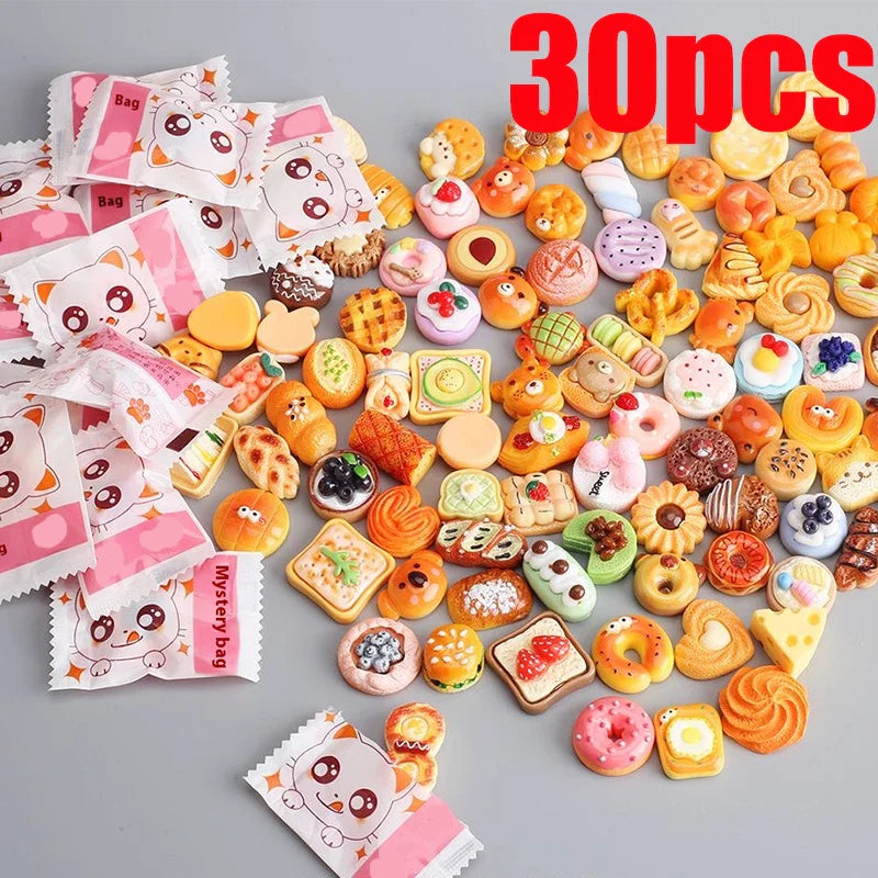Resin Food Blind Box Model – 5/10/30/60pcs Creative Home & Kitchen Decoration Statues, Desktop Collectibles & Holiday Gifts for Kids