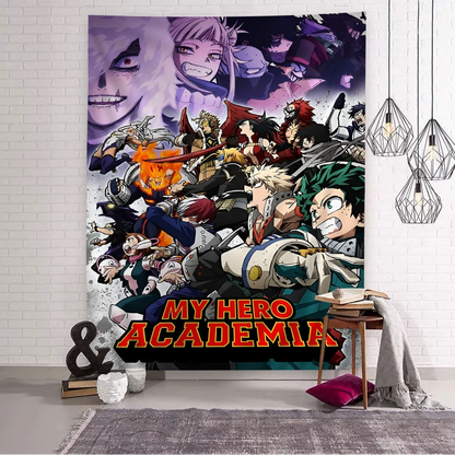 My Hero Academia Anime Tapestry Wall Hanging – Cute Decorative Room Decor for Bedroom, Living Room & Home Interior Styling