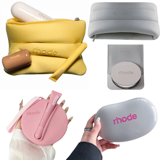 Lip Gloss & Makeup Organizer Bag — Female Toiletry Kit with Zip, Mirror, and Cosmetic Storage Pouch