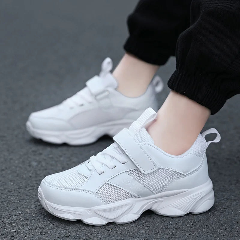 Kids’ Breathable Sports Shoes – Anti-Skid Black School Walking & Running Sneakers for Boys & Girls