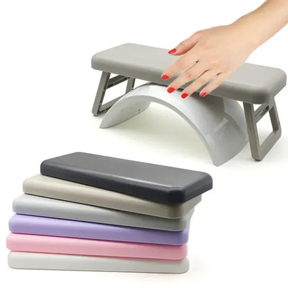 Folding Nail Hand Manicure Armrest Pillow – Cushion Holder & Sponge Support Mat for Table Desk, Nail Polish Practice & Salon Use