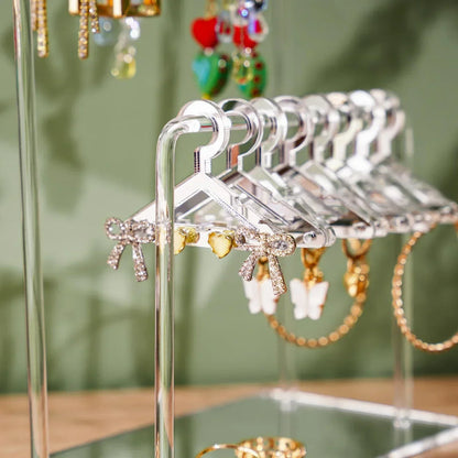 16pcs Hanger-Shaped Jewelry Holders – Personalized Earring Display Racks & Organizer Stands