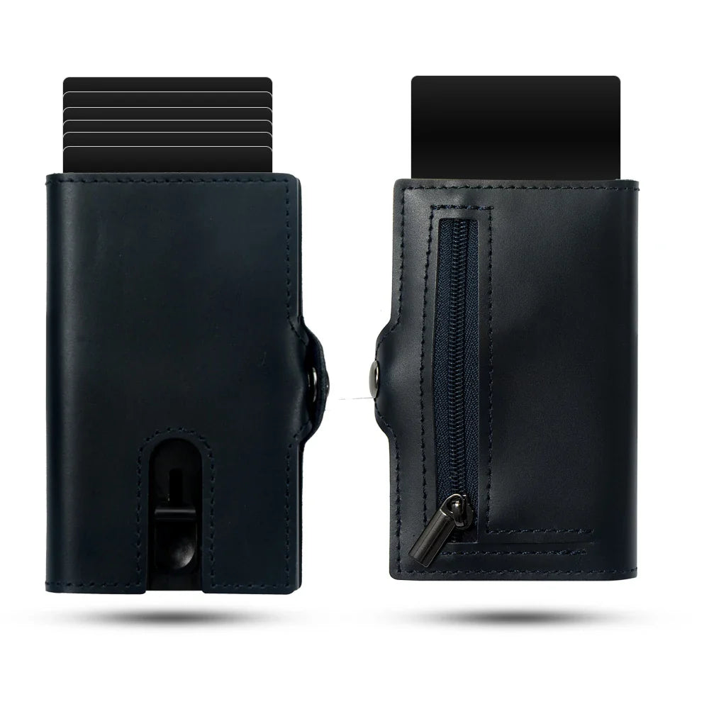 CASEKEY Men’s Wallet — 100% Genuine Cow Leather Short Card Holder Purse, High-Quality Brand Wallet for Men