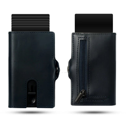CASEKEY Men’s Wallet — 100% Genuine Cow Leather Short Card Holder Purse, High-Quality Brand Wallet for Men
