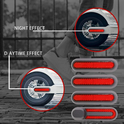 Electric Scooter Wheel Cover Protective Shell with Adhesive Strip - Reflective Sticker for Xiaomi Pro 2/1S/Mi3 Pro Front and Rear Safety