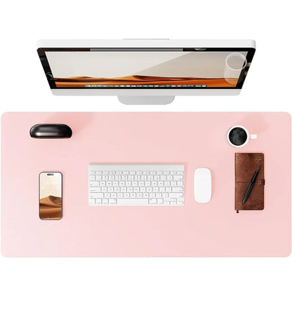 Large Leather Mouse Pad Desk Mat - Non-Slip PU Leather Office Desk Protector for Laptop & Workspace Setup