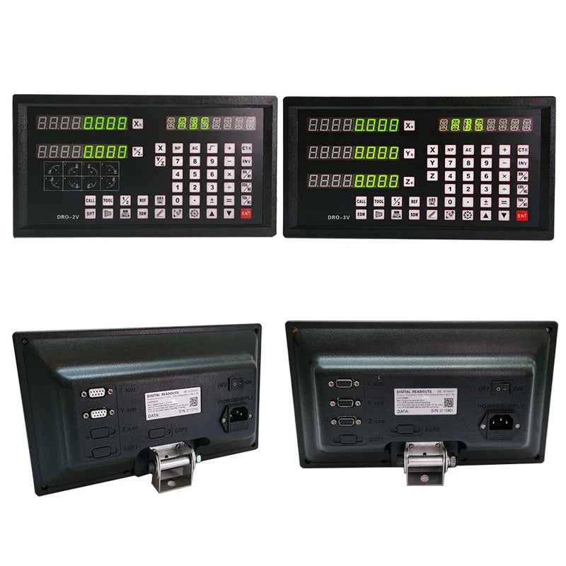 DRO-3V 2/3-Axis Digital Readout – Metal Casing Display for Milling & Lathe Machines, Linear Scale Encoder AC90-250V