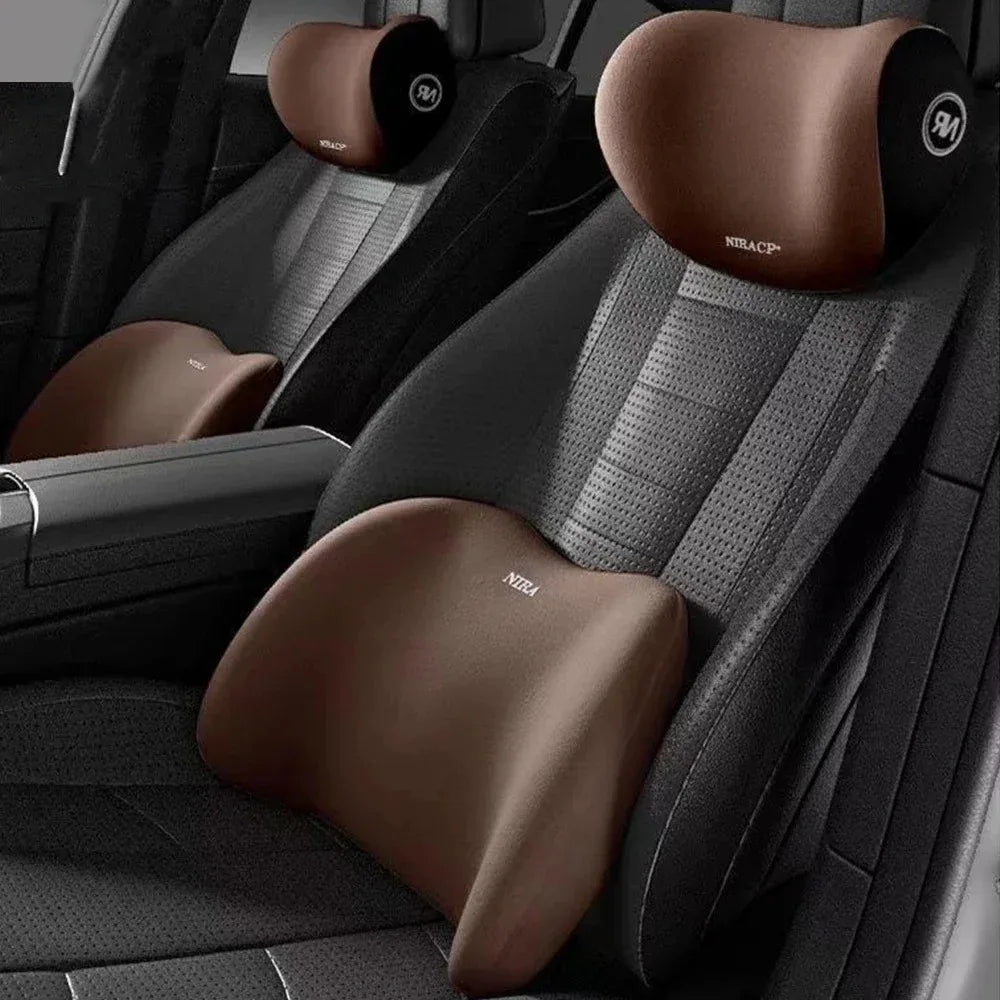 Universal Memory Foam Car Headrest Neck Pillow - Lumbar Support for Cervical Spine, Auto Neck Pillow for Office and Car Interior Comfort