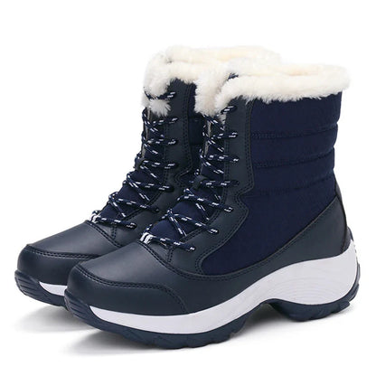 Women’s Snow Boots — Non-Slip Waterproof Fur-Lined Platform Ankle & Thigh-High Winter Boots with Wedges