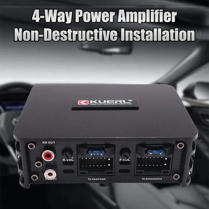 Class AB 4*60W Car Power Amplifier – DSP Audio Speaker for Android, Non-Destructive Installation, Dedicated Amp for Large Screens