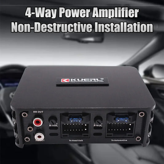 Class AB 4x60W Car Power Amplifier – Non-Destructive Installation DSP for Android Large Screen Car Audio Speakers