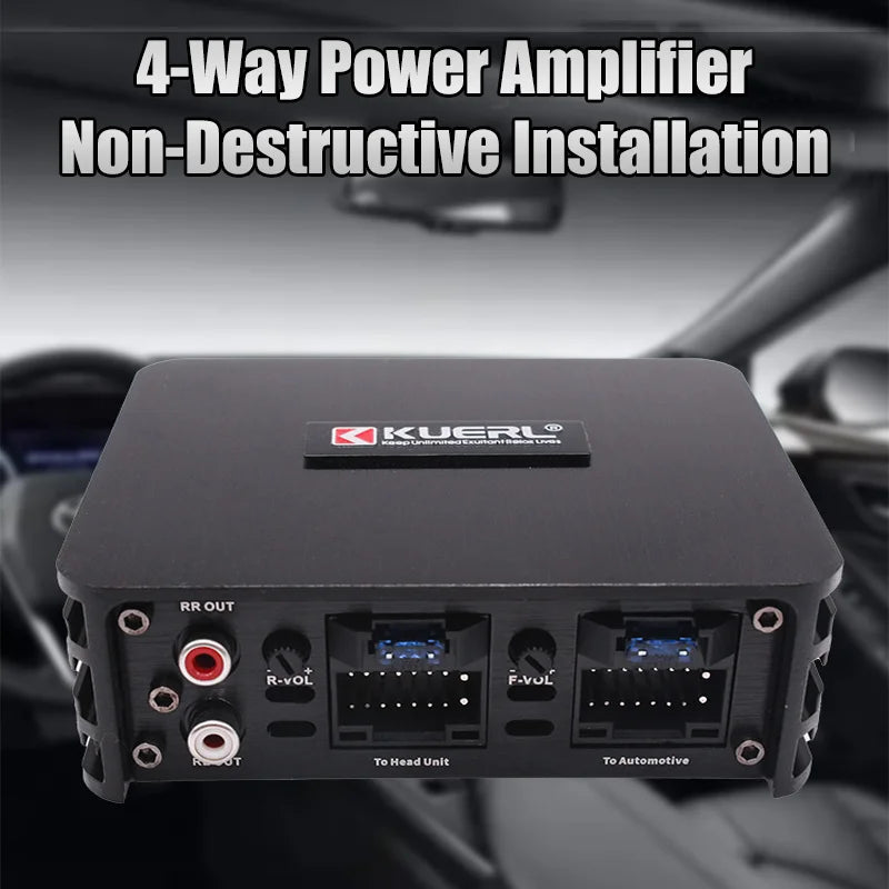 Class AB 4*60W Car Power Amplifier – DSP Audio Speaker for Android, Non-Destructive Installation, Dedicated Amp for Large Screens