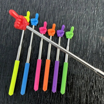 Stainless Steel Telescopic Teaching Pointer – Finger-Design Reading & Presentation Stick for School & Office Supplies