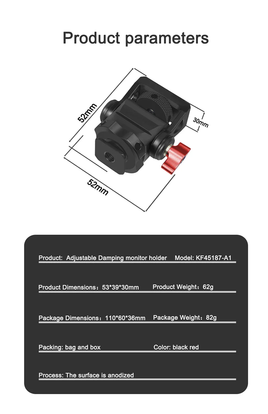 Mini Monitor Mount Holder – Swivel & Tilt Tripod Head with Cold Shoe Adapter for Flash, Microphone, and Fill Light