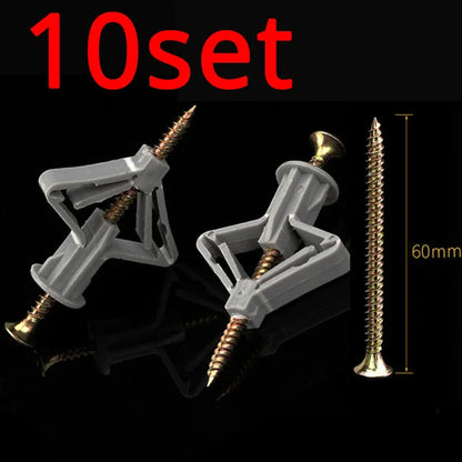 Plastic Expansion Drywall Anchor Kit — Self-Drilling Screws for Gypsum Board, Hollow Brick & Fiberboard