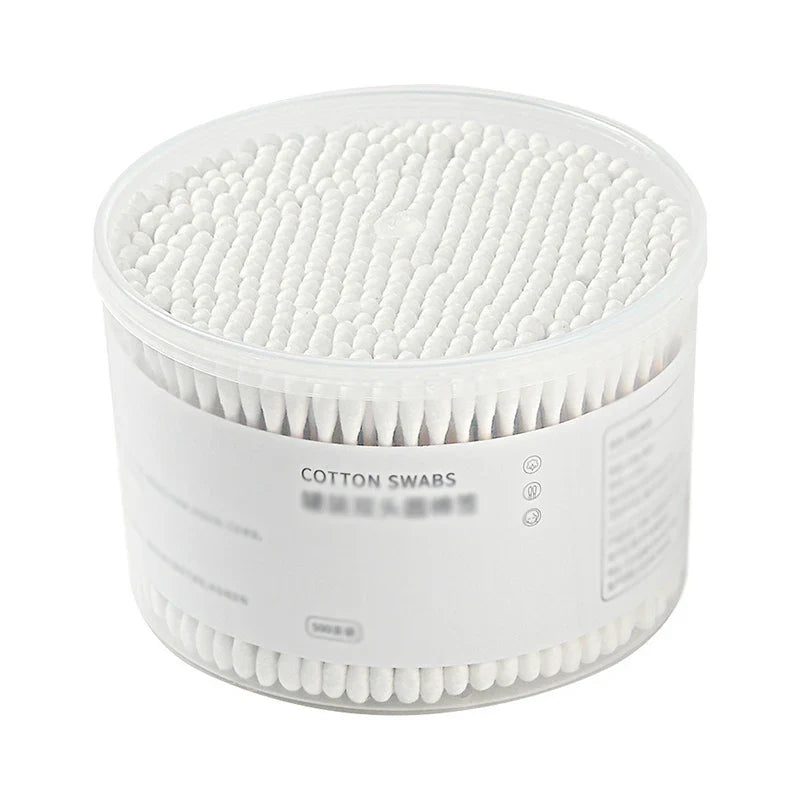 500PCS Disposable Cotton Swabs - Double End Round Head for Makeup, Removal, Cleaning, and Pet Care