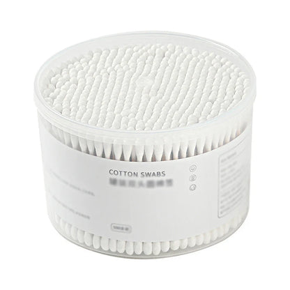 500PCS Disposable Cotton Swabs - Double End Round Head for Makeup, Removal, Cleaning, and Pet Care