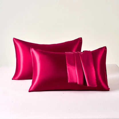 2PCS Satin Pillowcase Set - Soft Smooth Cooling Pillow Covers for Skin & Hair Care