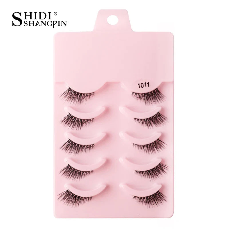 SHIDISHANGPIN 5/10 Pairs Cat Eye False Lashes – 3D Mink Half Lashes, Eyelash Extensions for Natural Makeup, Faux Cils Maquiagem