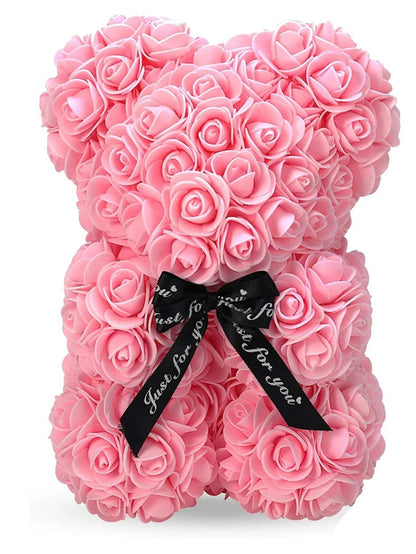 25cm Eternal Rose Teddy Bear – Artificial Flower Gift for Mom, Mother’s Day, Birthday, Valentine’s & Anniversary