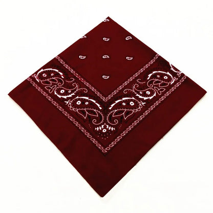 Unisex Cotton Bandana – Paisley Cowboy & Biker Headband, Wrist Wrap & Hair Scarf for Men & Women