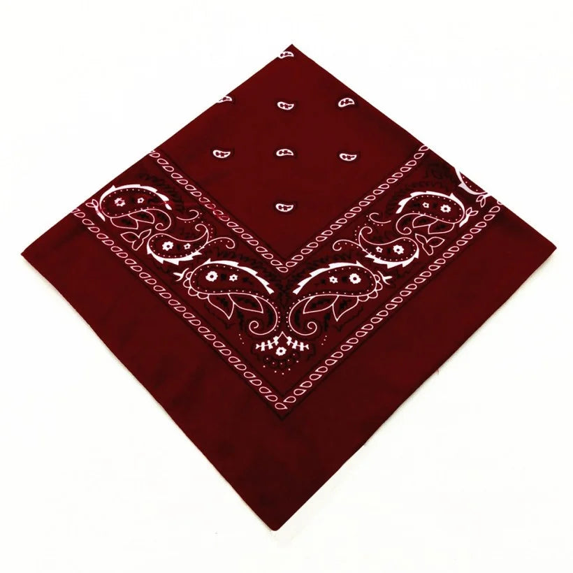 Unisex Cotton Bandana – Paisley Cowboy & Biker Headband, Wrist Wrap & Hair Scarf for Men & Women