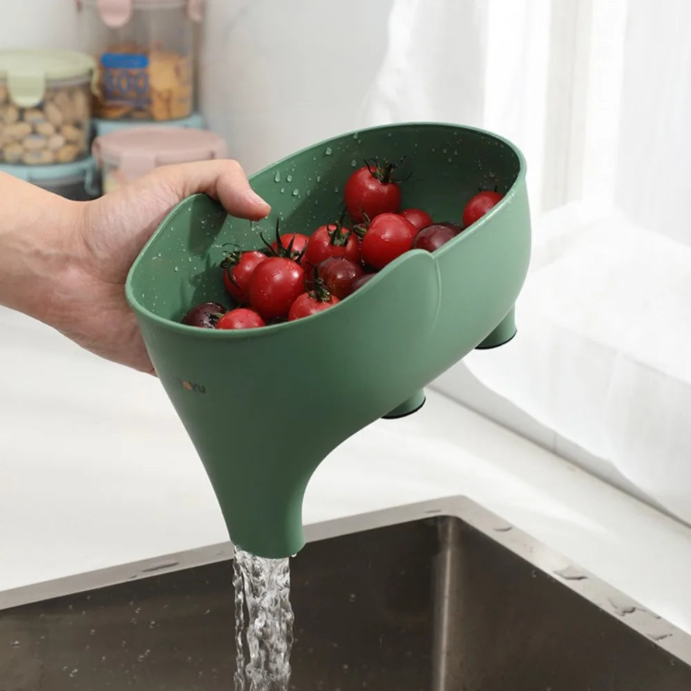 Elephant Sink Strainer Basket – Multipurpose Hanging Drain Rack for Fruits & Vegetables, Kitchen Washing & Storage Organizer Accessories