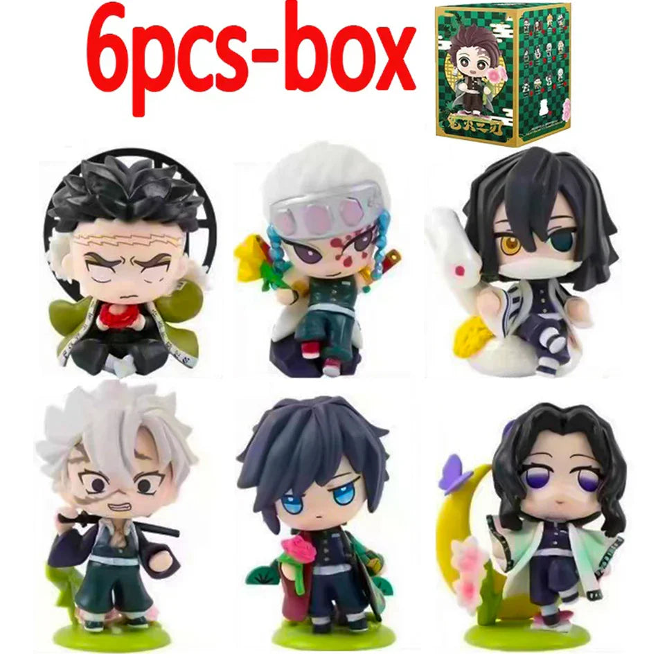 Anime Demon Slayer Blind Box Figures — 1-12pcs Tanjiro & Nezuko PVC Model Ornaments, Kids Christmas & Halloween Gift