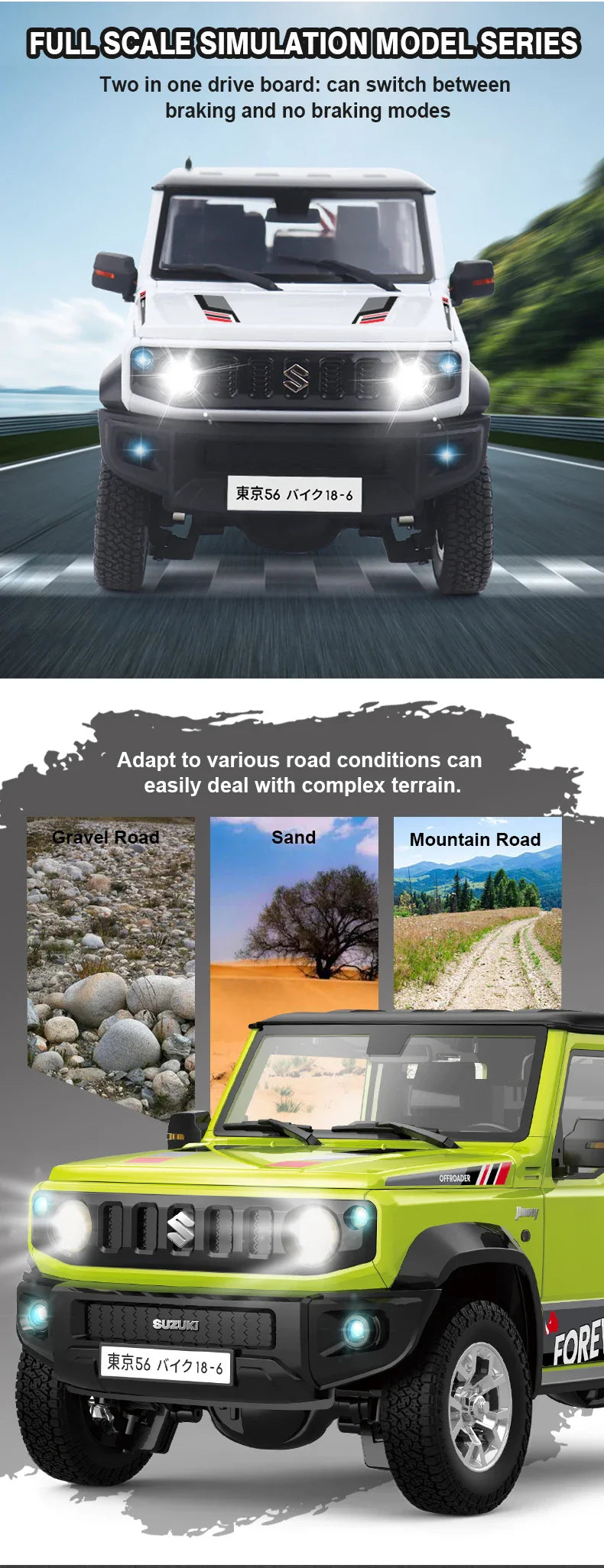 HG4-53 Pro Suzuki Jimny 1/16 Scale RC Car with Light, Sound & Smoke – 2.4G Remote Control Crawler