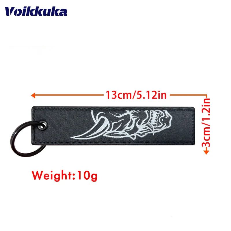 Midnight Club Oni Mask Keychain Set — 1/2/3pcs Embroidered Double-Sided Funny Tag for Motorcycle Accessories