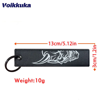 Midnight Club Oni Mask Keychain Set — 1/2/3pcs Embroidered Double-Sided Funny Tag for Motorcycle Accessories