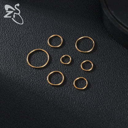 ZS G23 Titanium Steel Nose Ring – Round Septum & Cartilage Piercing Jewelry for Men & Women (20G/18G/16G, 6–14mm)