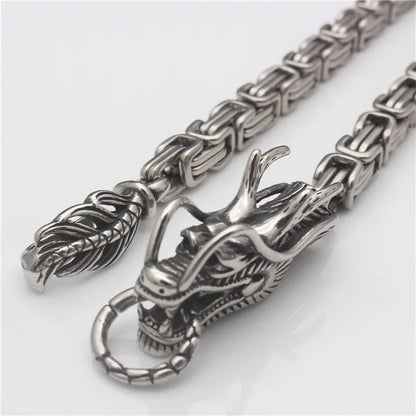 1M Dragon Self-Defense Bracelet – Fashion Hip Hop Personal Security Whip, Universal Stainless Steel for Men & Women