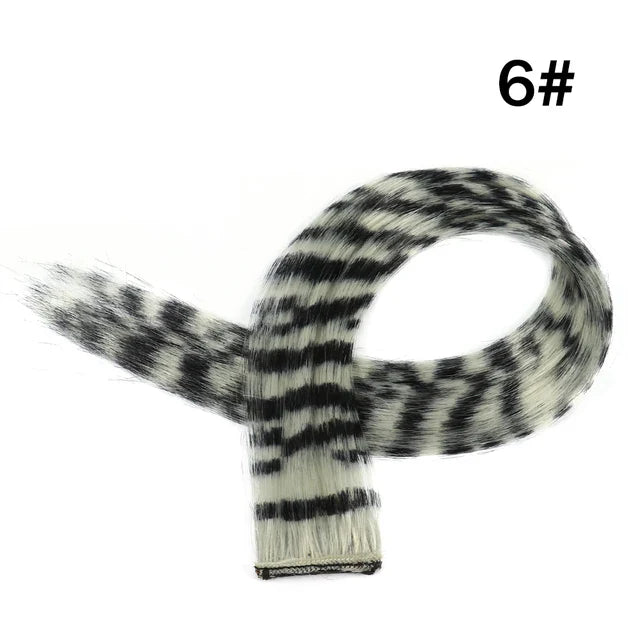 18" Synthetic Long Straight Hair Extension – High Temperature Clip-In Hairpiece, Feather Wig in Blue Rose Color for Women