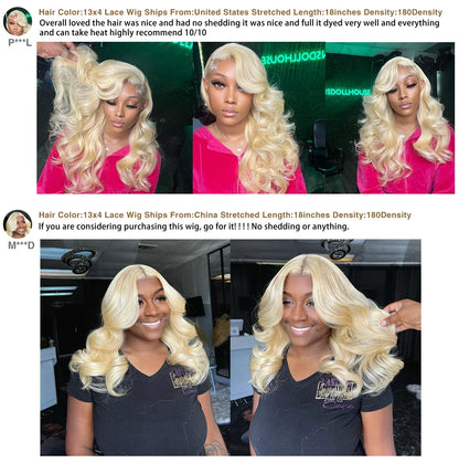 613 Honey Blonde Body Wave HD Lace Front Wig – 13x6 Transparent Lace, 13x4 Glueless Human Hair Wig, 180 Density for Women