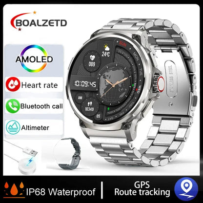 New 710mAh Bluetooth Smartwatch for Men – 1.85" HD Screen, Heart Monitor, Waterproof Fitness Watch for Android & iOS