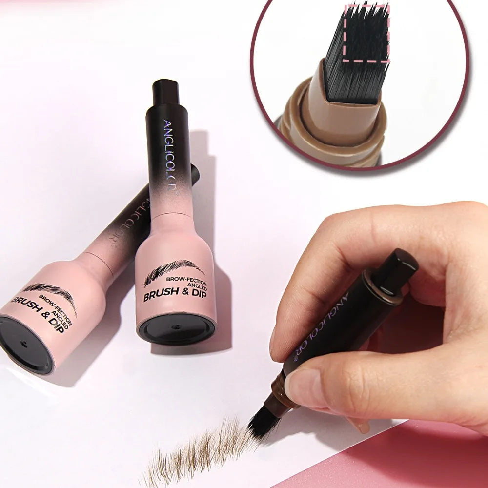 Wild 3D Eyebrow Pencil – Square Angled Brush Velvet Brow Dye Cream, Waterproof & Anti-Smudge Tint Pen