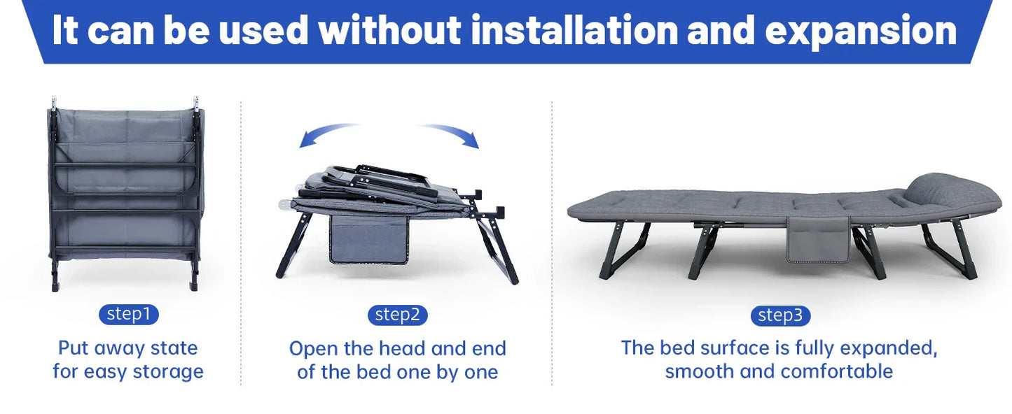 American Folding Bed – Single Sofa Bed & Lounge Chair for Napping & Sunbathing, Ideal for Courtyard