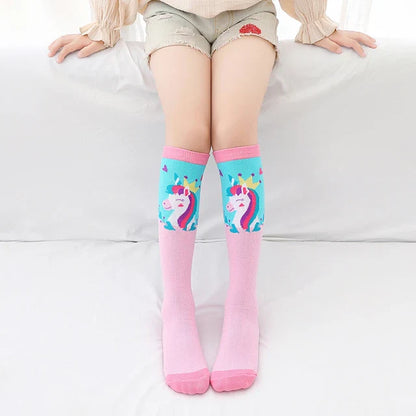 Cute Cartoon Animal Knee-High Socks for Babies & Kids – Warm Cotton Ankle & Over-Knee Socks for Girls