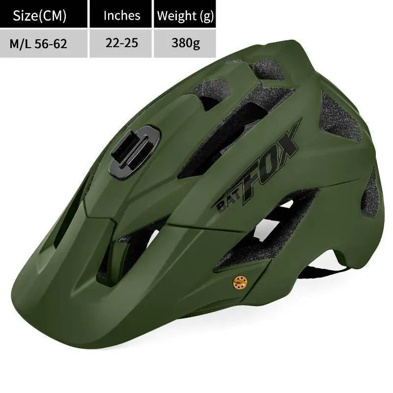BATFOX Ultralight Bike Helmet – Molded Mountain & Road Helmet for Men, DH AM Cycling Equipment, Casco Ciclismo Bicicleta