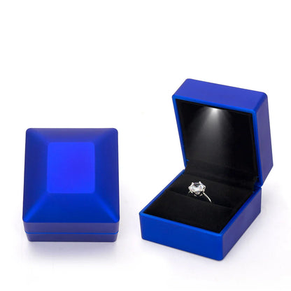 LED Light Ring Box – Red Wine Jewelry Gift Box for Proposal, Engagement & Wedding | Valentine's Day Anniversary