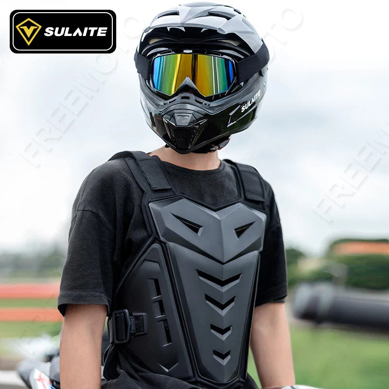 SULAITE Motocross Body Armor Jacket – Motorcycle Moto Vest with Back & Chest Protector, Off-Road Dirt Bike Gear