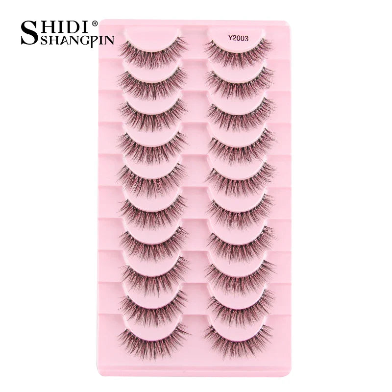 SHIDISHANGPIN 5/10 Pairs Cat Eye False Lashes – 3D Mink Half Lashes, Eyelash Extensions for Natural Makeup, Faux Cils Maquiagem