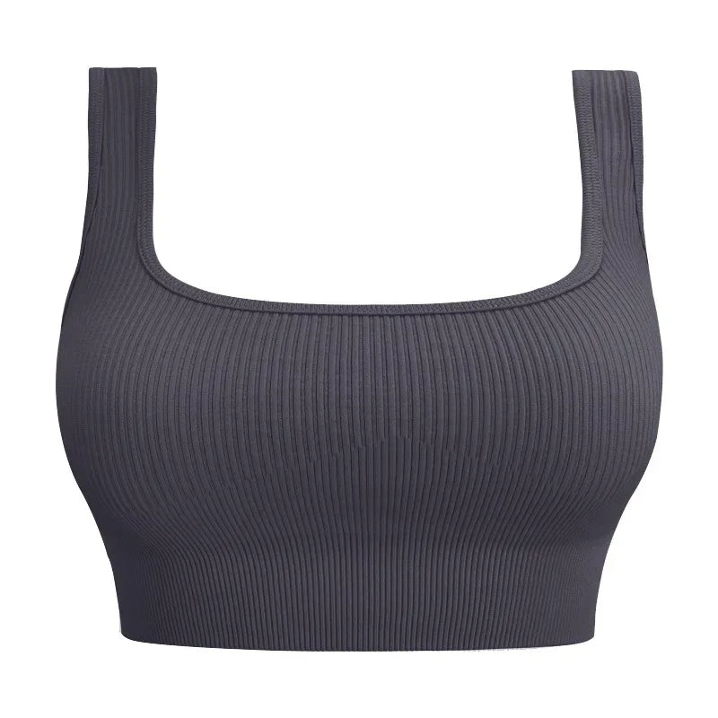 Women’s Seamless Yoga Sports Bra - Backless Fitness Crop Vest for Gym, Training & Outdoor Workouts