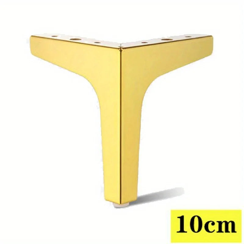 4Pcs Modern Metal Furniture Legs – Gold & Black Iron Sofa Feet for Table, Bed, Chair, Desk & Cabinet