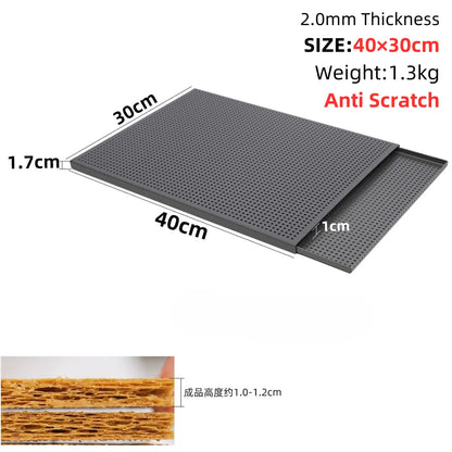 Puff Pastry Baking Tray – Rectangular Perforated Mille Feuille Pan for Oven & Bread