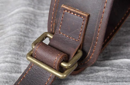 Vintage Crazy Horse Leather Backpack for Men — 17" Laptop Travel Rucksack Cowhide Hiking Bag M815
