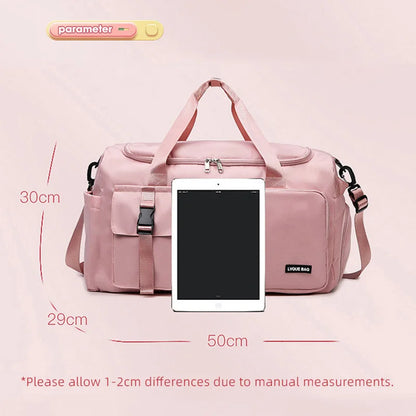 Women’s Sports Gym Bag – Dry & Wet Compartments Shoulder Crossbody Travel Duffel for Swimming, Fitness & Outdoor Use