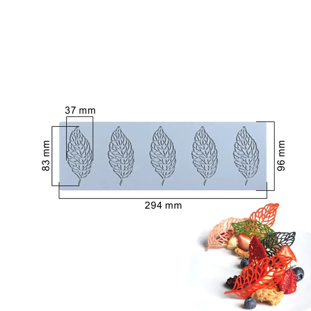 3D Cake Lace Silicone Mold — Leaves, Honeycomb & Butterfly Fondant Chocolate Stencil for Cake Decorating
