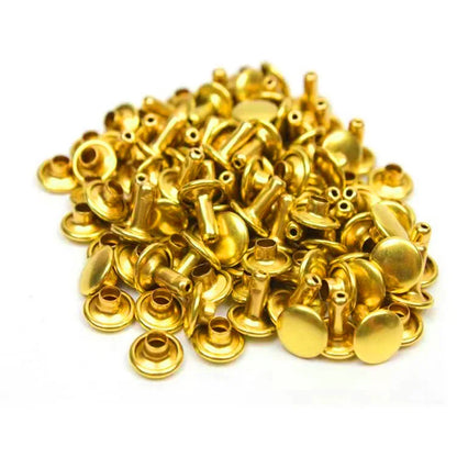 100 Sets Metal Double Cap Round Rivets 6-8mm – Nail Spike Studs for Leather Craft, Shoes, Bags & DIY Accessories